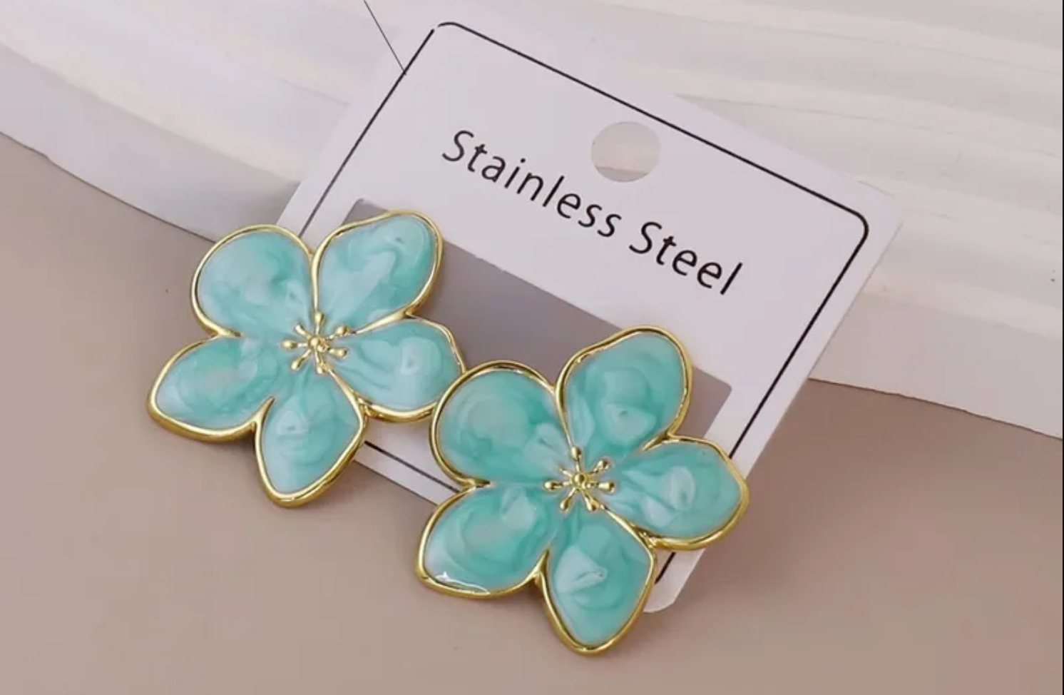 Boucles d'oreilles fleurs truquoises Acier Inoxydable
