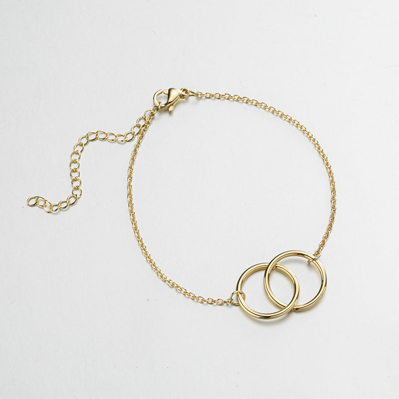 Bracelet double anneaux Acier Inoxydable