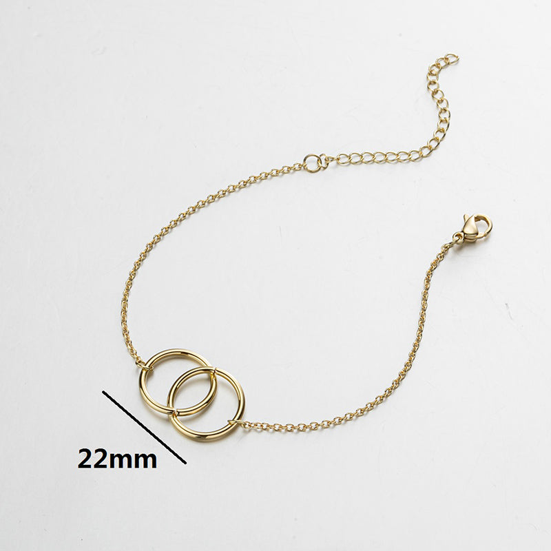 Bracelet double anneaux Acier Inoxydable