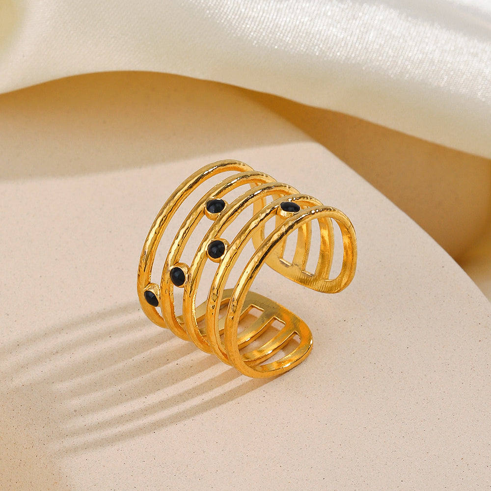 Bague lignes Acier Inoxydable