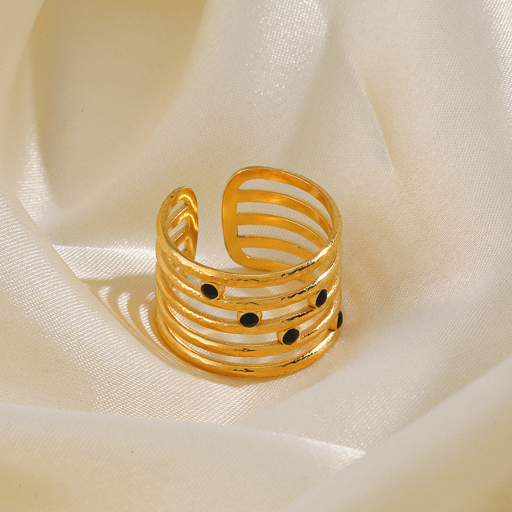 Bague lignes Acier Inoxydable