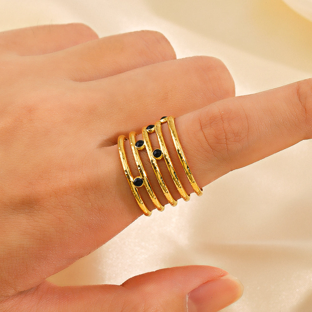 Bague lignes Acier Inoxydable