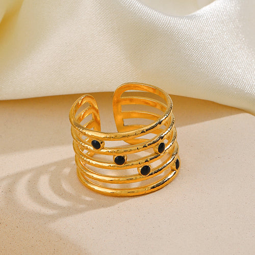 Bague lignes Acier Inoxydable