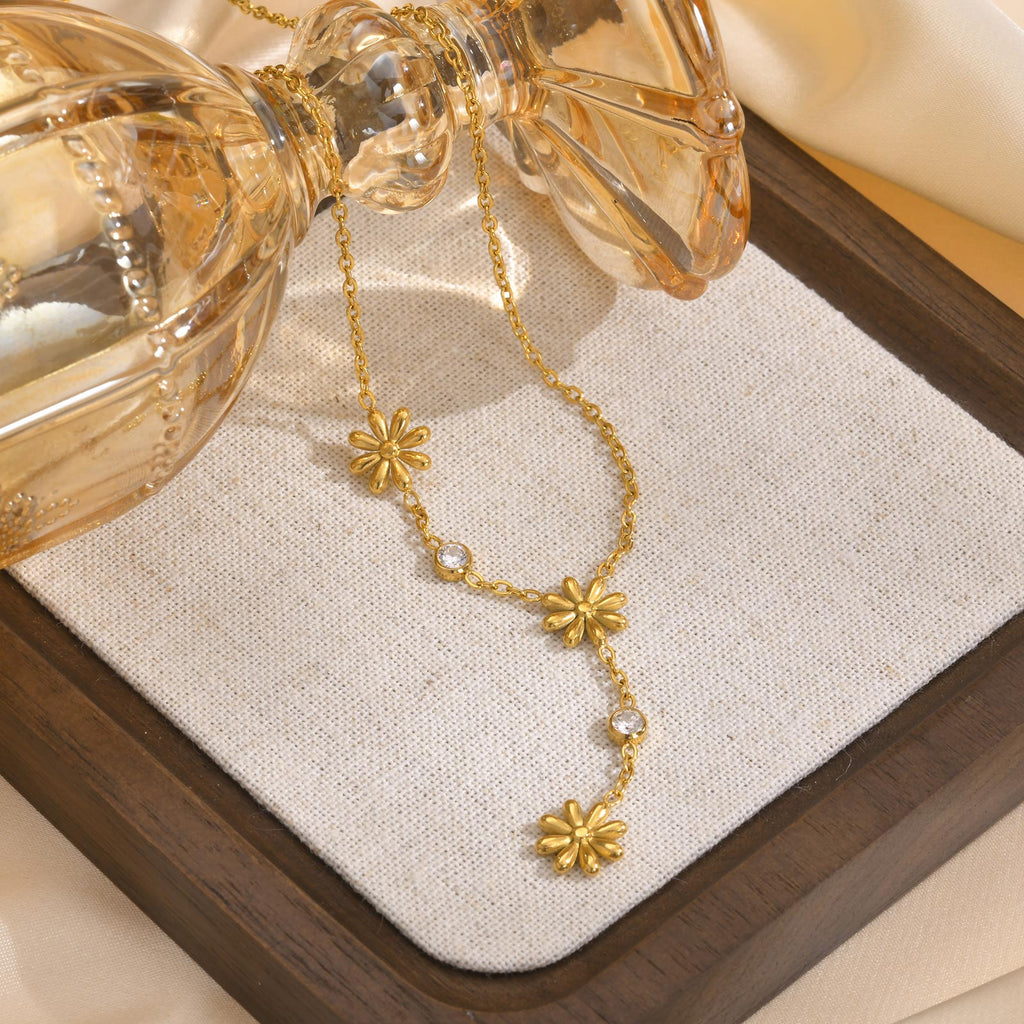 Collier 3 fleurs Acier Inoxydable