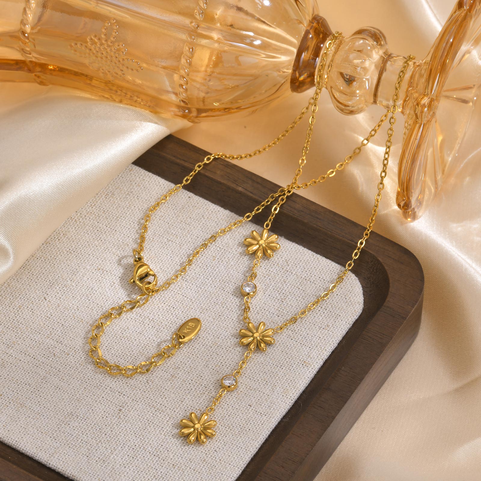 Collier 3 fleurs Acier Inoxydable