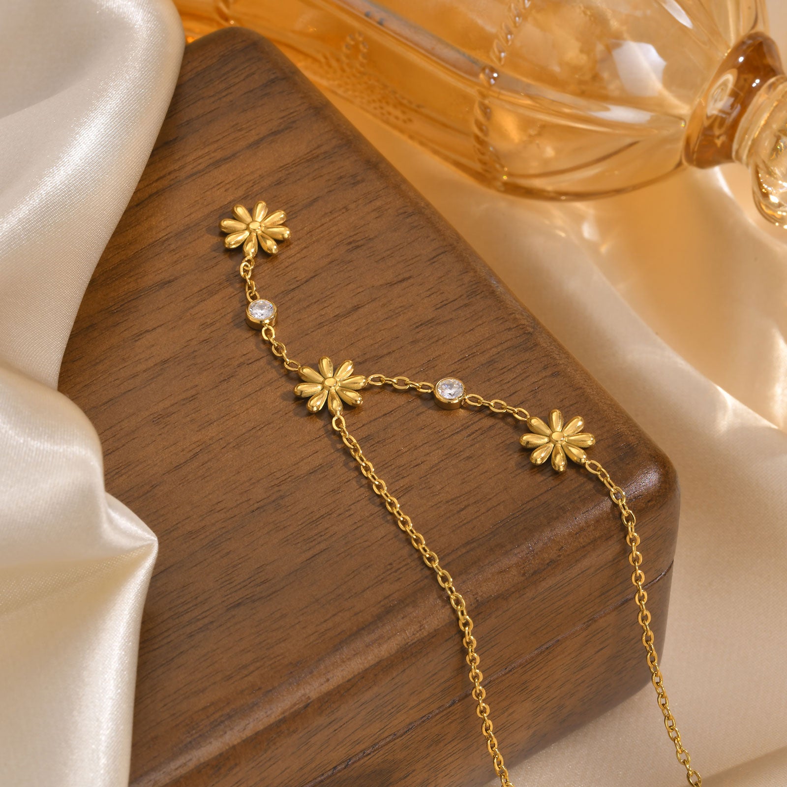 Collier 3 fleurs Acier Inoxydable