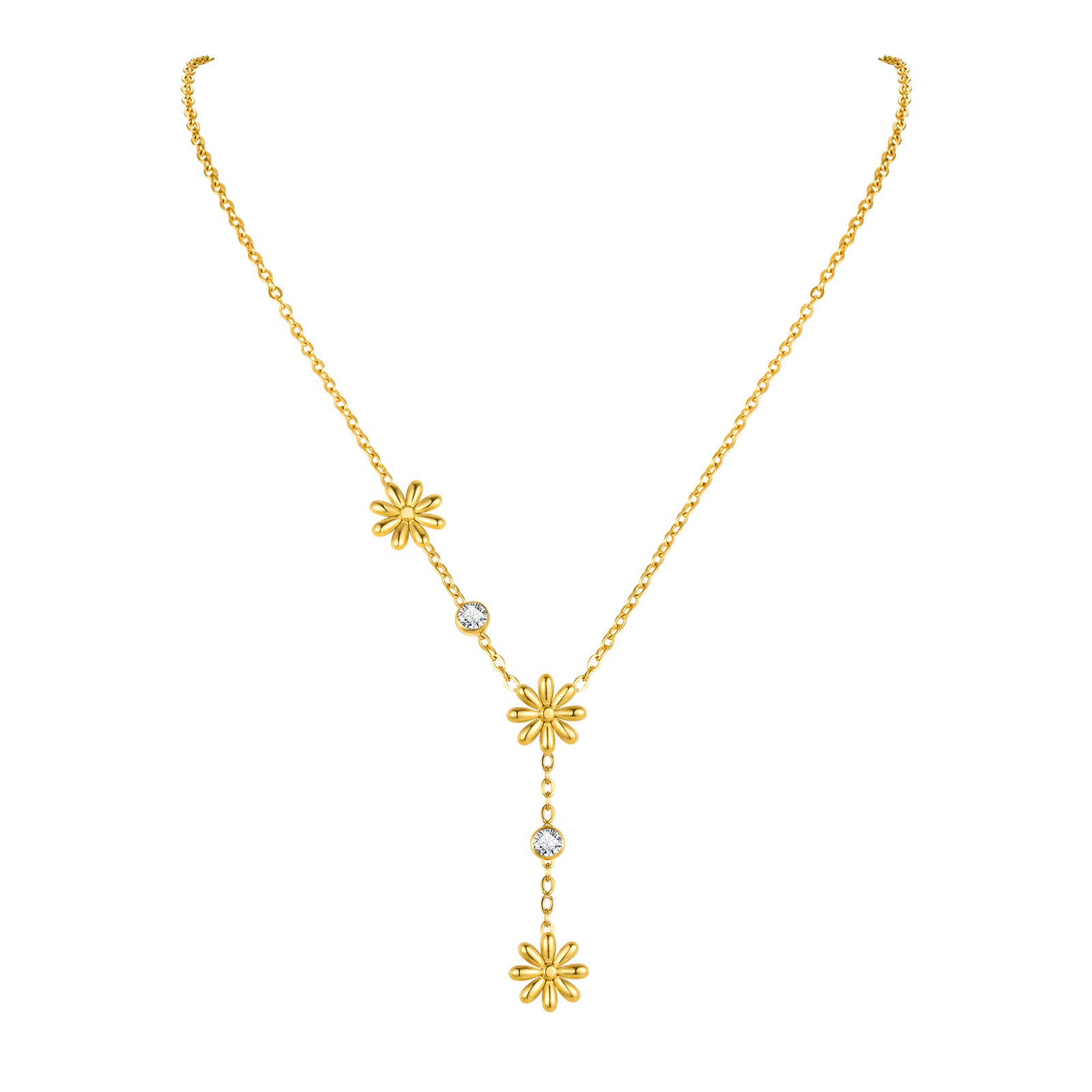 Collier 3 fleurs Acier Inoxydable