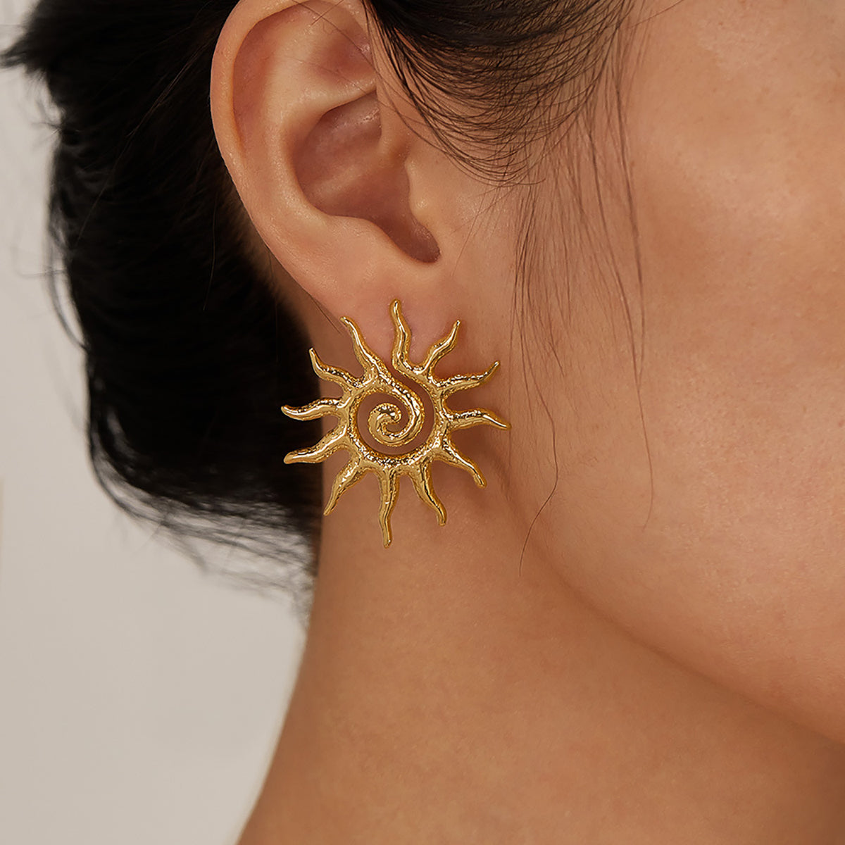 Boucles d'oreilles soleil Acier Inoxydable