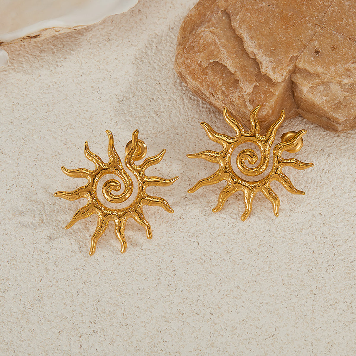 Boucles d'oreilles soleil Acier Inoxydable